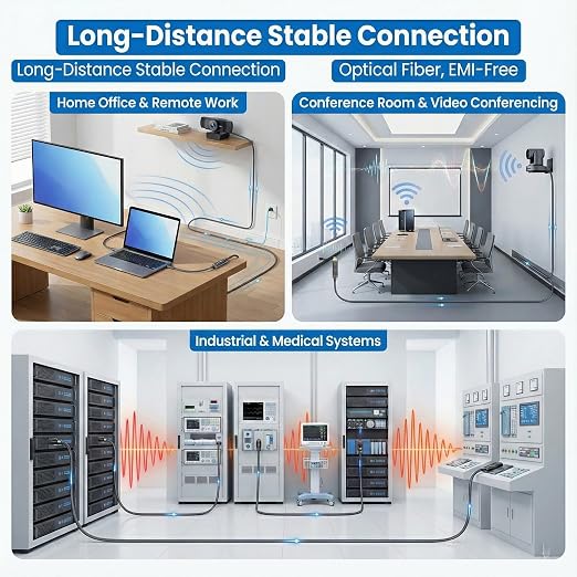 Fiber Optic USB A to USB C Cable 50ft, 10Gbps Active Optical Long-Distance - Image 5
