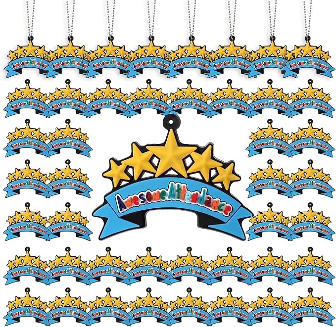 100 Pcs Awesome Attendance Silicone Tags by Solsew