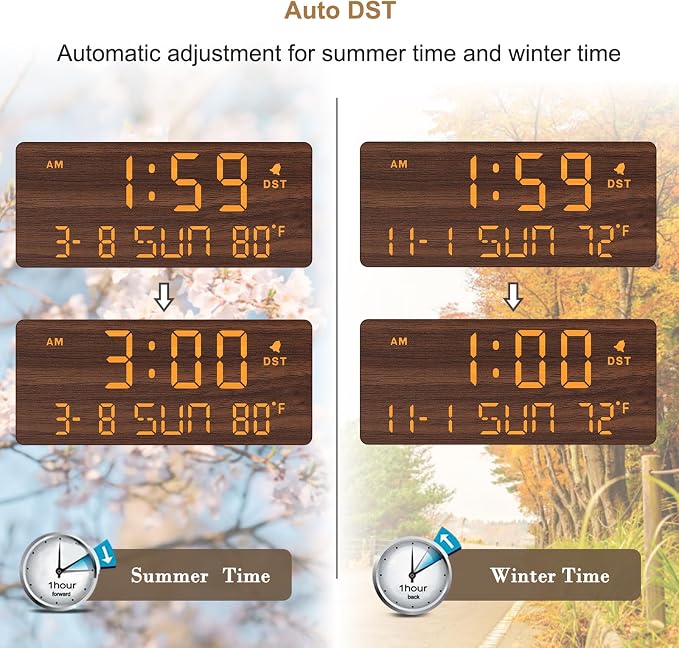 DreamSky Wooden Digital Alarm Clocks - Image 4
