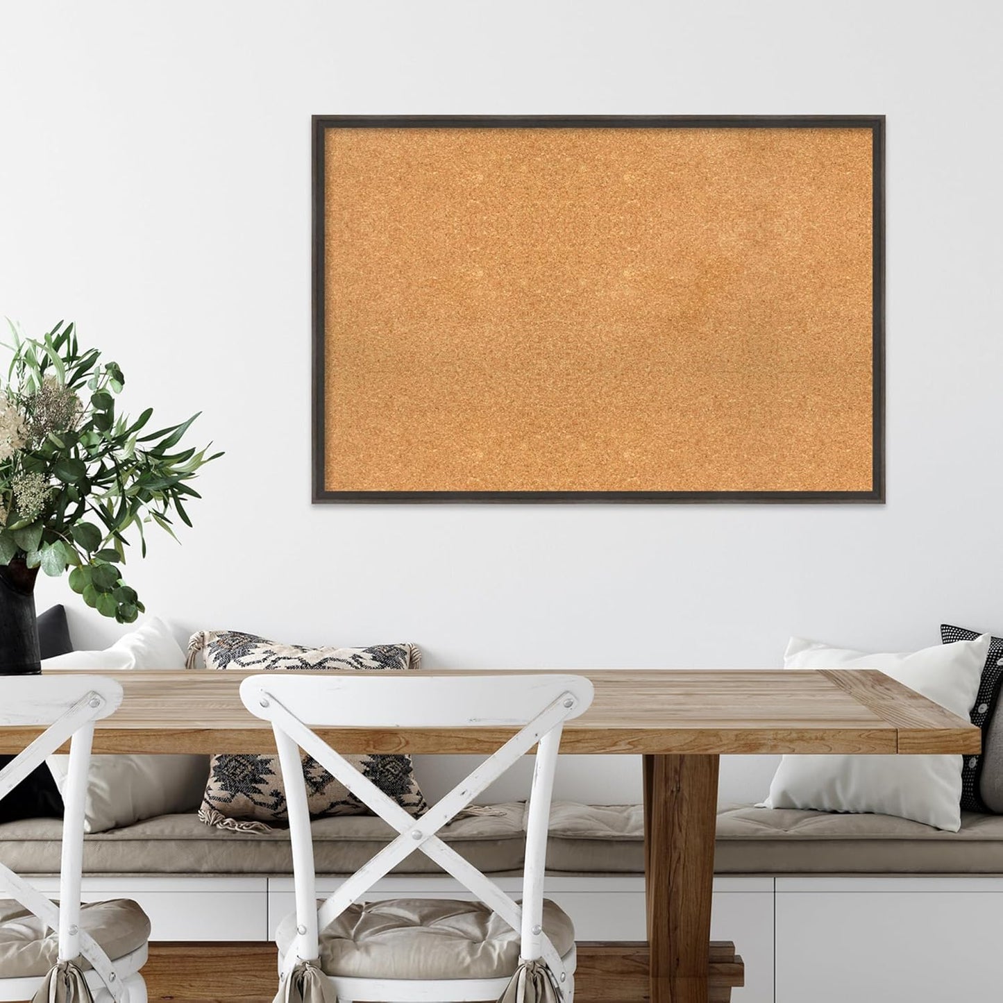 Amanti Art Natural Cork Board for Wall, 25x37 Vision Board with Brown Wood Frame, Large Corkboard Office Decor for Home Organization, Casual Corkboard Pinboard to display items for home organization