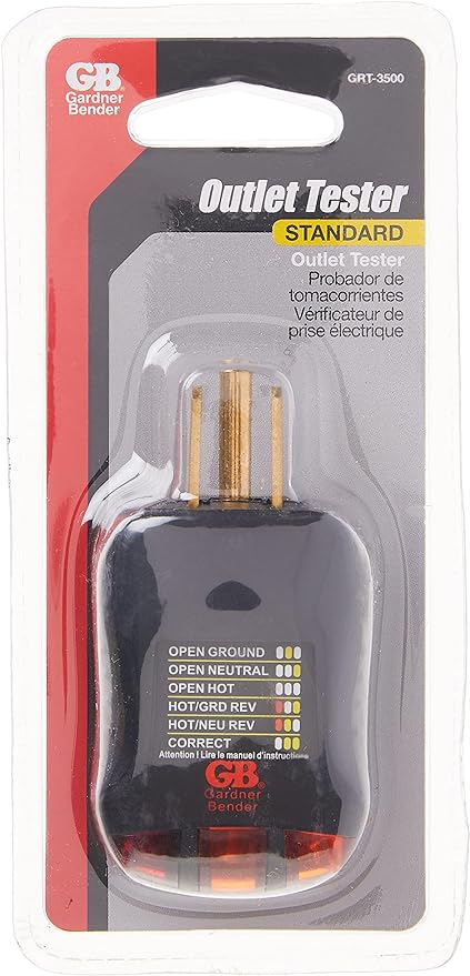 Gardner Bender GRT-3500 Outlet Receptacle Tester & Circuit Analyzer, Indicates - Image 4