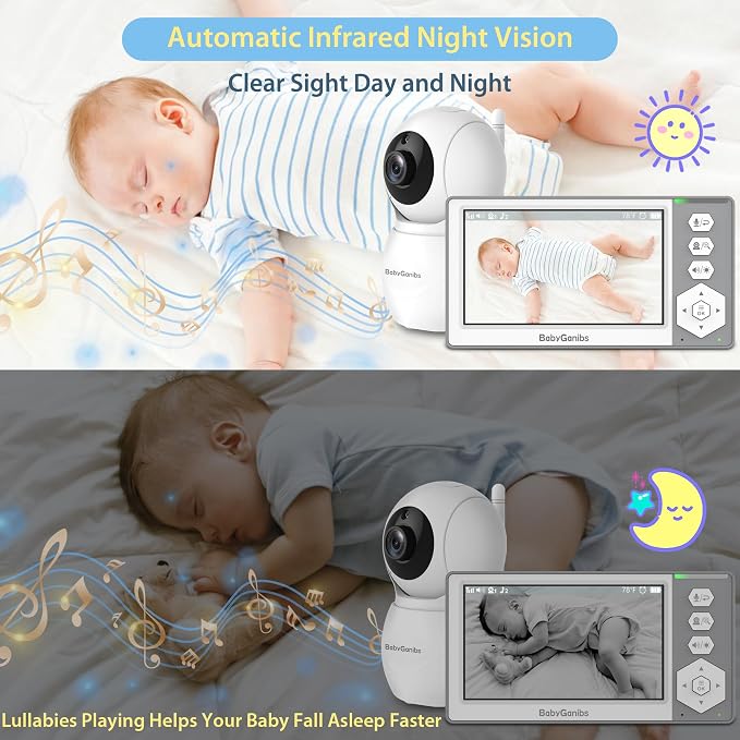 Baby Monitor with Camera and Audio, 4.3'' Video Baby Monitor with 1000ft Long - Image 4