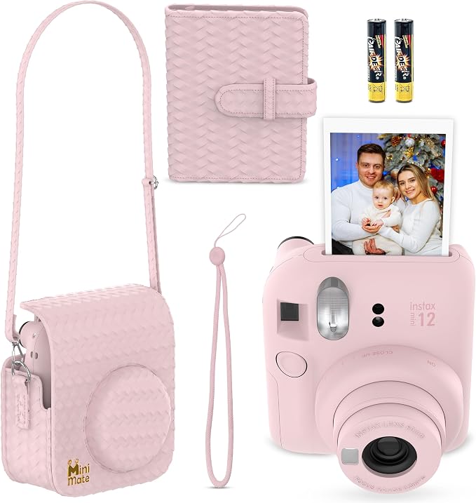 Fujifilm Instax Mini 12 Instant Camera Blossom Pink + Minimate Custom Designed - Image 2