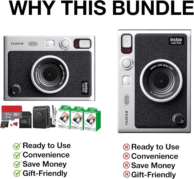 Fujifilm Instax Mini EVO Hybrid Instant Camera Bundle - Image 4