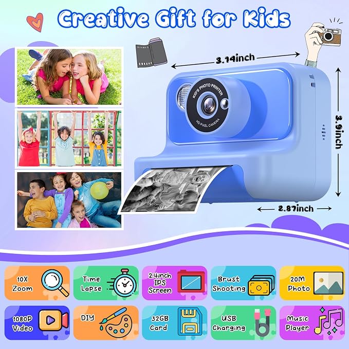 Kids Camera Instant Print, Christmas Birthday Gifts - Image 2