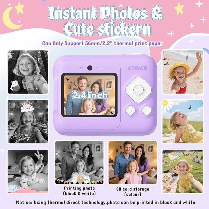 Kids Camera, 1080P Instant Digital Print Camera - Image 3