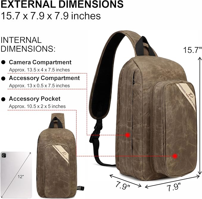 Padwa Lifestyle Dark Brown Crossbody Camera Bag - Image 7