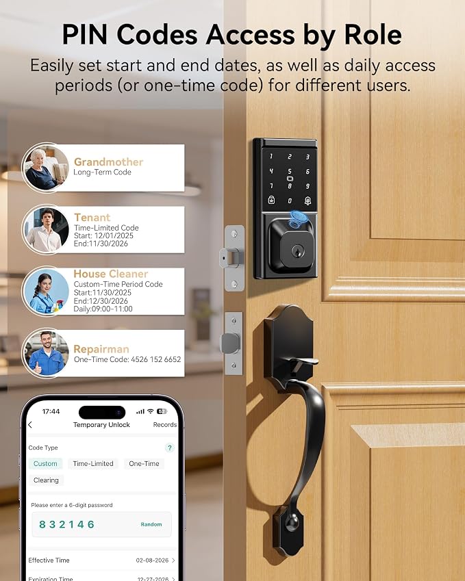 Smart Door Lock with Handle Set, Keyless Entry Door Lock - Image 5