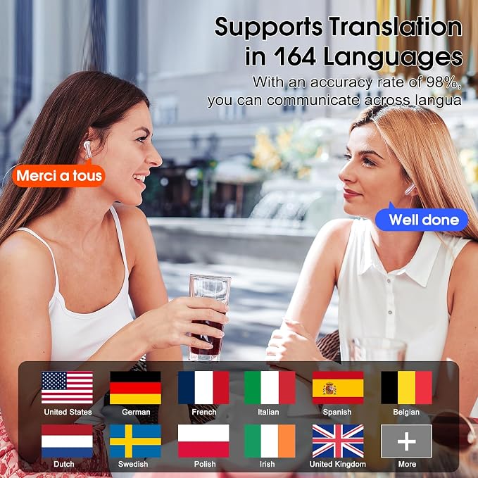Csasan Ai Translation Earbuds Real Time, 3-in-1 Buletooth 5.3 Translator Earbuds - Image 2