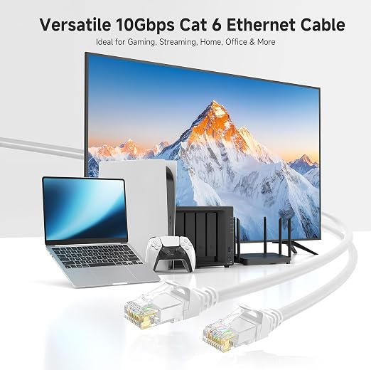 Cable Matters 10Gbps 5-Pack Snagless Cat 6 Ethernet Cable - 14ft - Image 2