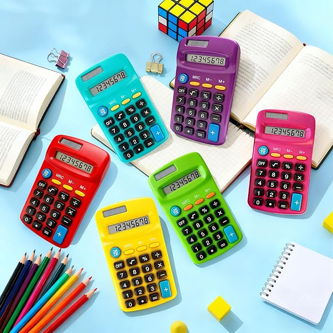 12 Pack Small Calculator Bulk: 8 Digit Hand Held Basic Calculator Solar Battery - Image 6