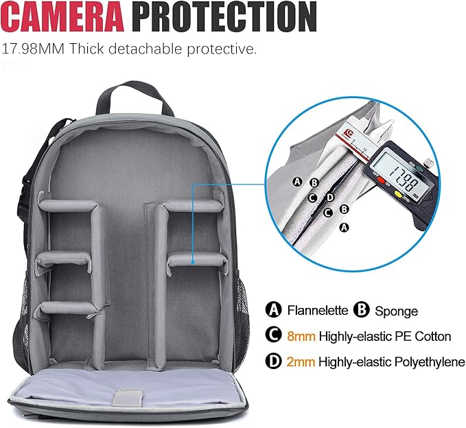 Cwatcun Camera Backpack Professional Camera Bag - Image 7
