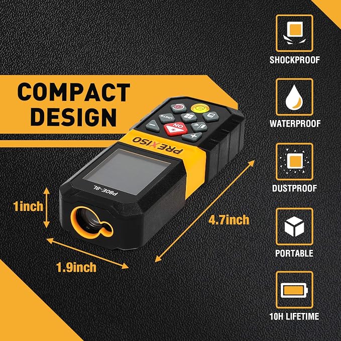 PREXISO Laser Measure, 265Ft Rechargeable Laser Distance Meter - Image 6