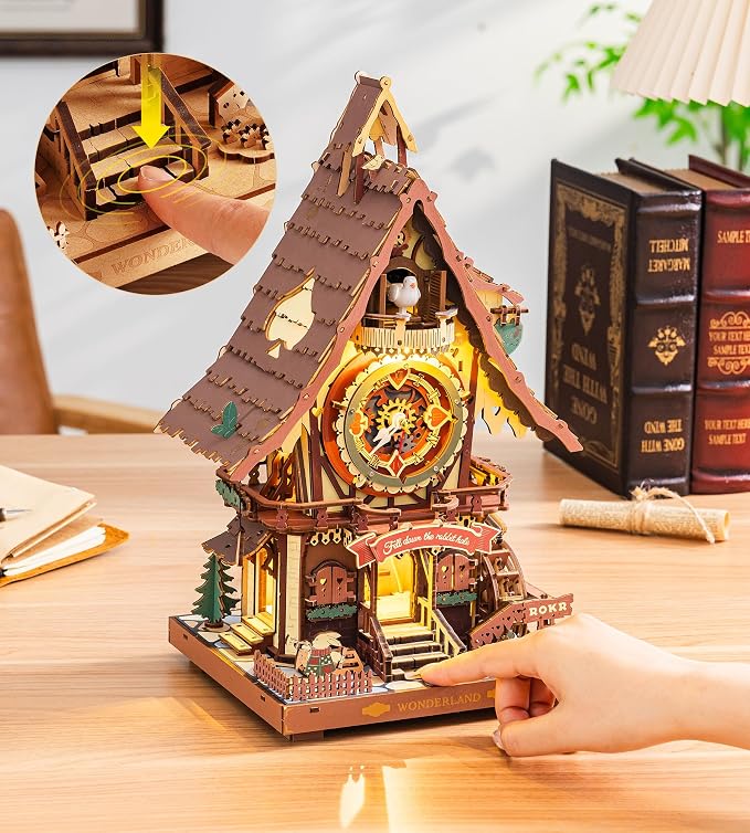 ROKR Cuckoo Clock Mechanical 3D Wooden Puzzle Kit - Image 5