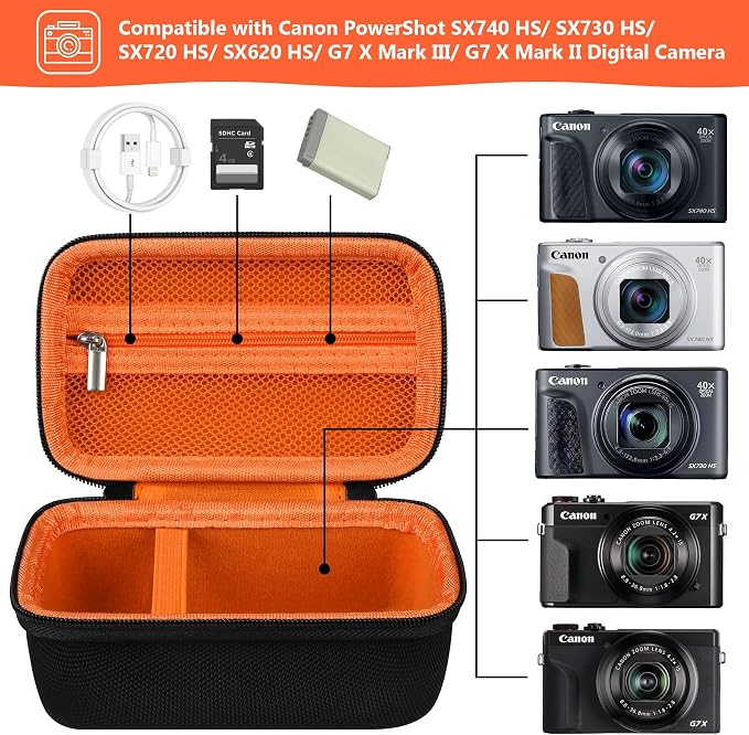 Hard Carrying Case for Canon PowerShot SX740 HS/ SX730 HS/ SX720 HS/ SX620 HS/ - Image 2