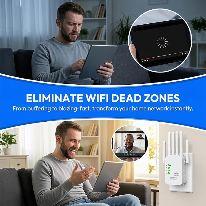 WiFi Extender - 2026 Upgraded Signal Intensifier, 1200Mbps WiFi Extender Signal - Image 8