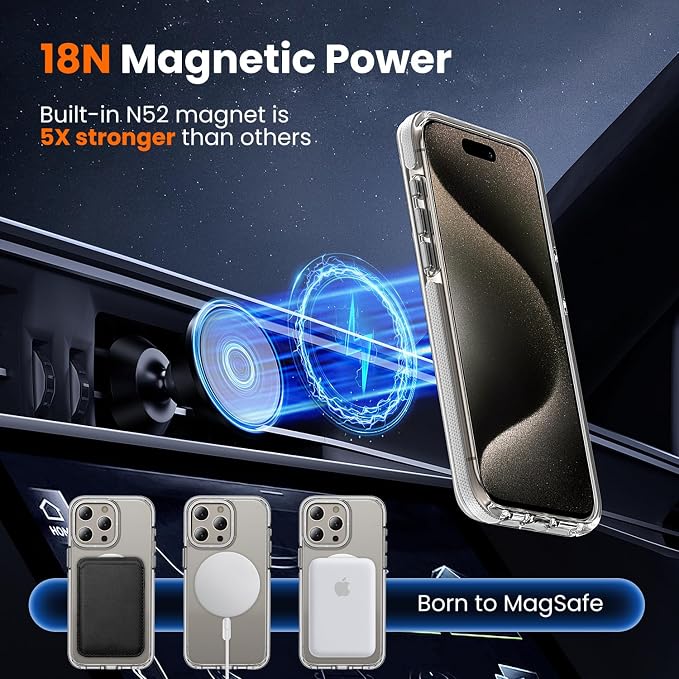 toushion 3 in 1 for iPhone 15 Pro Max Case Clear - Image 3