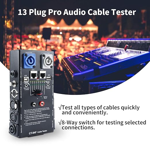 MFL. 13-Plug Audio Cable Tester Line Finder Black 13-in-1 Cables Checker 8-Way - Image 3