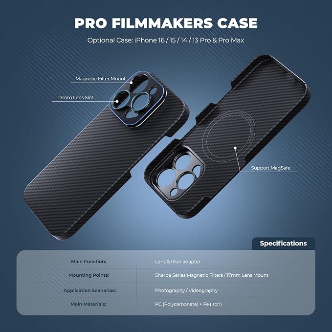 FREEWELL Pro Filmmaker Case for iPhone 16 Pro Max - 17mm Lens & Magnetic Filter - Image 5
