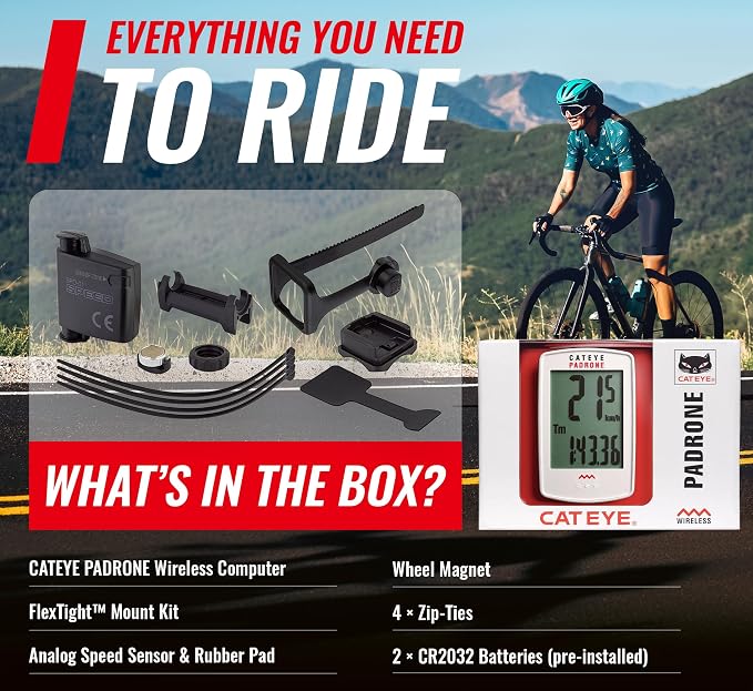 CATEYE Padrone Wireless Bike Computer – Oversized Display Cyclocomputer - Image 9