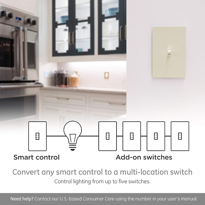 Enbrighten Almond Add-On Switch, QuickFit & SimpleWire, Z-Wave/Zigbee, Not A - Image 3