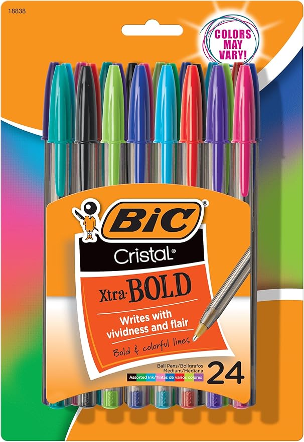 BIC Cristal Xtra Bold Ballpoint Pens, Bold Point, School Supplies by BIC