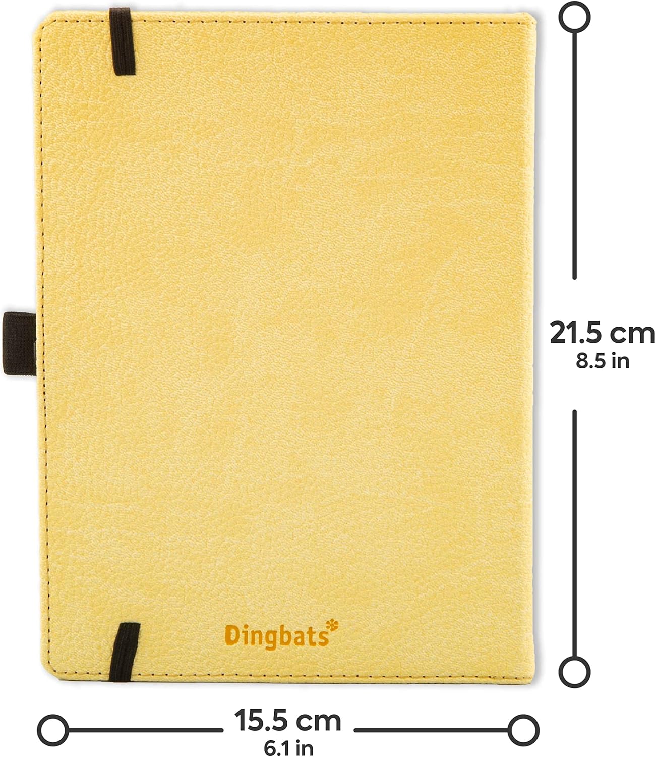Dingbats* Wildlife Plain Writing Journal Notebook A5 - Vegan Leather Hardcover - Ideal for Work, Travel - Pocket, Elastic Closure, & Bookmark
