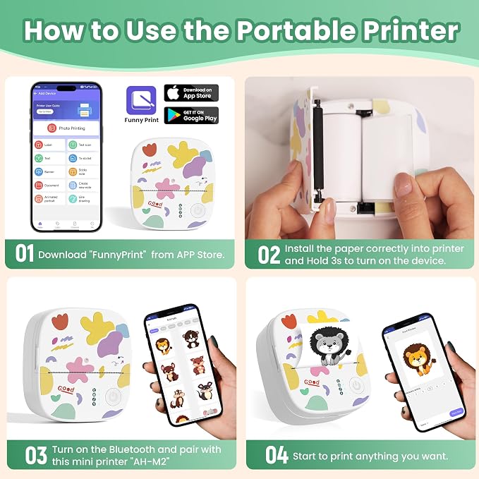 Mini Sticker Printer AHM2, Mini Thermal Printer - Image 3