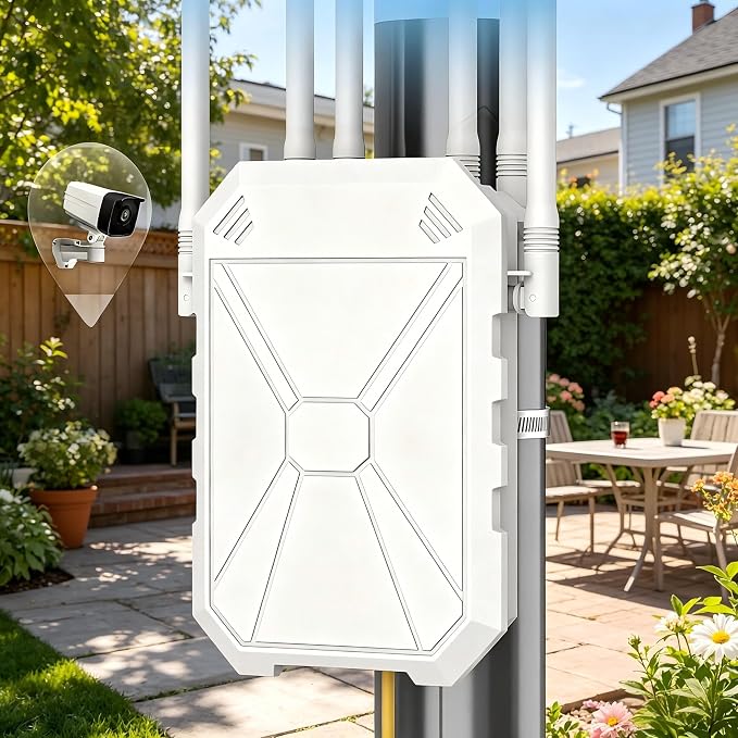 AC1200 Outdoor WiFi Extender, Long Range Outdoor WiFi Extender Signal Booster by INEAUTO