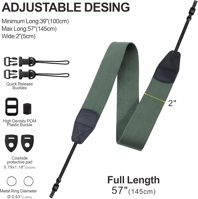 Padwa Lifestyle Dark Green Camera Strap - Image 6