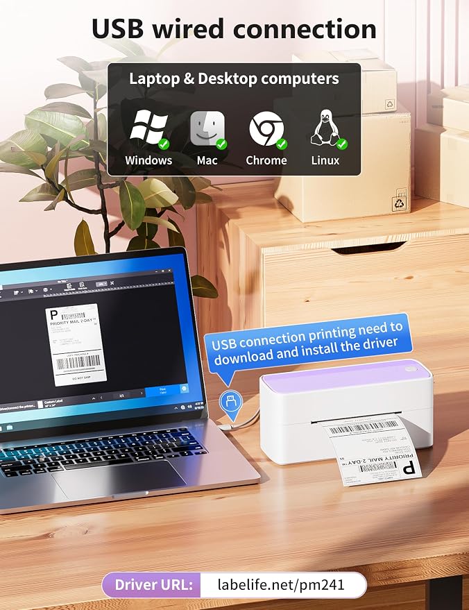 Phomemo Bluetooth Thermal Label Printer, 241BT 4X6 Wireless Shipping Label - Image 3