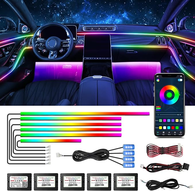 Dreamcolor Acrylic Interior Lights, 10 in 1 LED Strip Lights by WEBUPAR