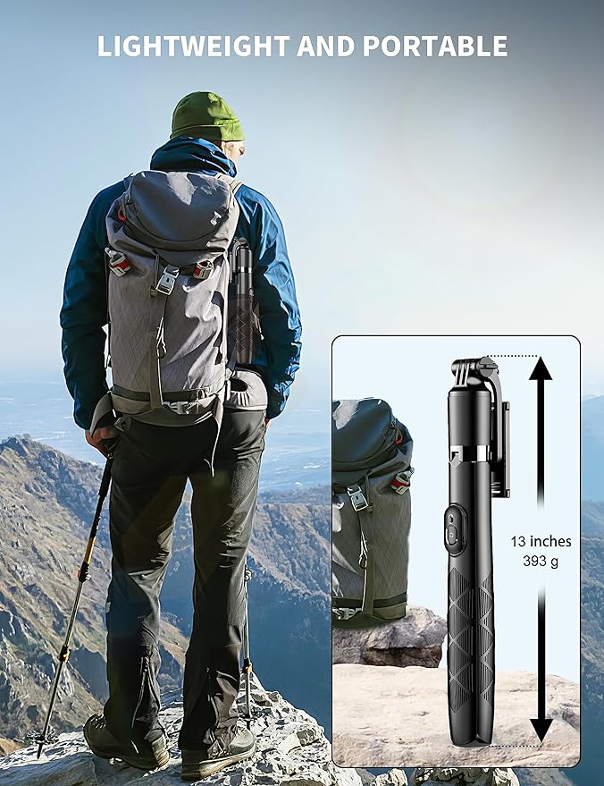 71" Phone Tripod & Selfie Stick, All in One Extendable Cell Phone Tripod - Image 5