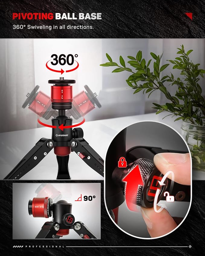 IFOOTAGE Monopod Base Cobra 3 Base, Aluminum Desktop Mini Tripod - Image 4