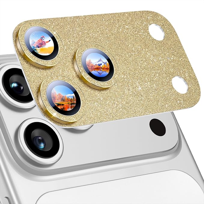 Uyiton for iPhone 17-Pro-Max Camera-Lens Protector: Bling Metal Tempered Glass by Uyiton
