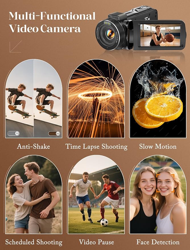 ZYDIIE 4K Video Camera Camcorder UHD 64MP Vlogging Camera - Image 6