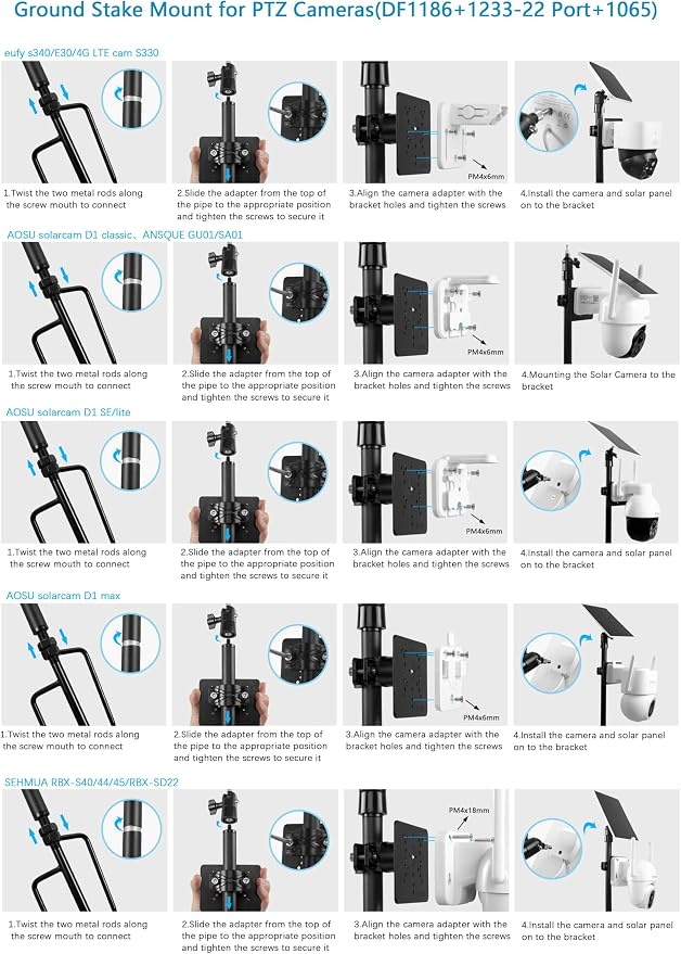 Ground Stake Mount for eufy Solocam S340/E30/S330, Reolink Argus PT 3MP/4MP/5MP - Image 4