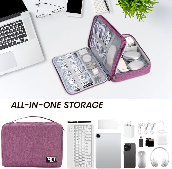 Large Electronic Organizer Travel Case, Double Layer Tech Accessories Bag - Image 6