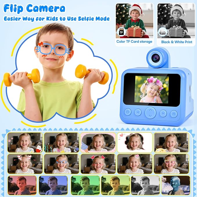 Kids Instant Print Camera, 30MP 1080P HD Digital Camera - Image 6