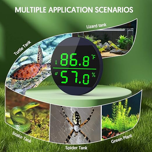 QZQ Reptile Thermometer and Humidity Gauge, LED Digital Thermometer Hydrometer - Image 7
