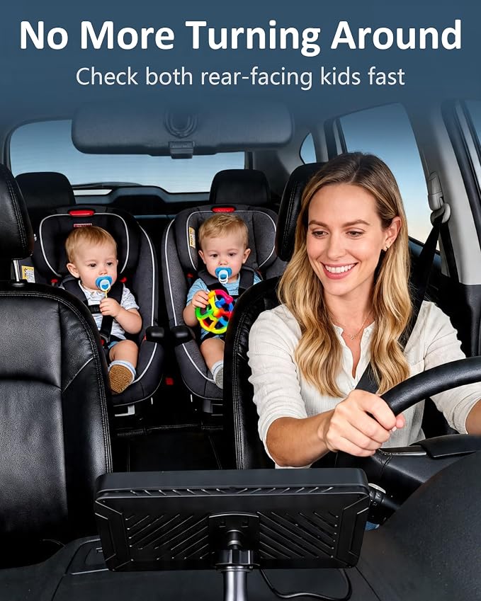 2-Kids Baby Car Camera for Seat: 6.9 Inch Ultrawide Display - Image 3