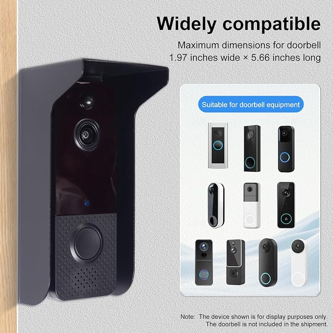 Metal Doorbell Cover Weatherproof, Doorbell Rain Cover, Anti Glare Sun Shade - Image 2