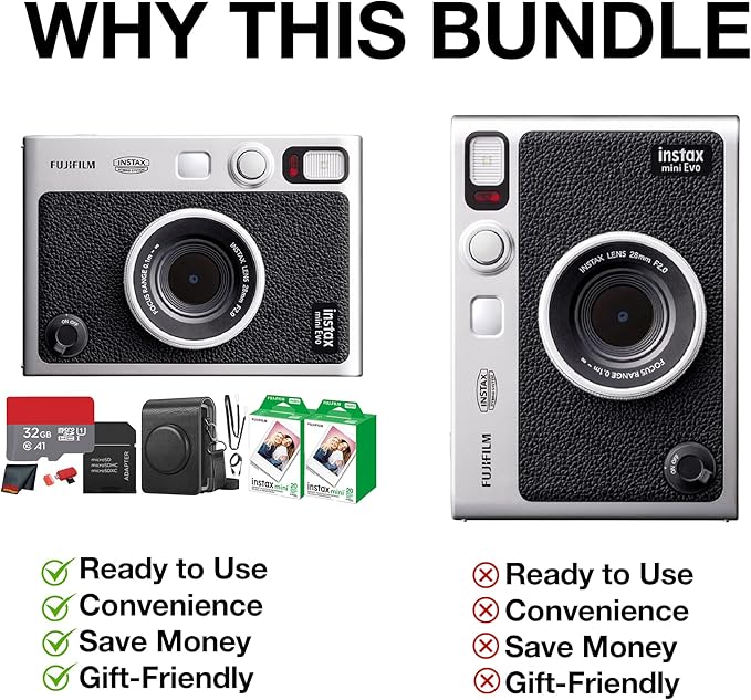 Fujifilm Instax Mini EVO Hybrid Instant Camera Bundle - Image 4