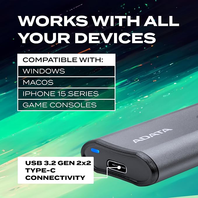 ADATA SE880 - 1 TB Portable External SSD - Secure & Fast Data Transmission - - Image 5