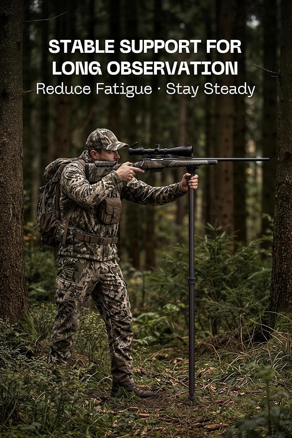 FANAUE Hunting Shooting Stick, Adjustable Height Monopod - Image 3