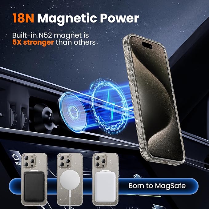 toushion 3 in 1 for iPhone 15 Pro Max Case Clear - Image 3