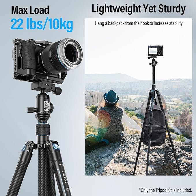 SIRUI 60" Carbon Fiber Tripod for Camera - Image 6