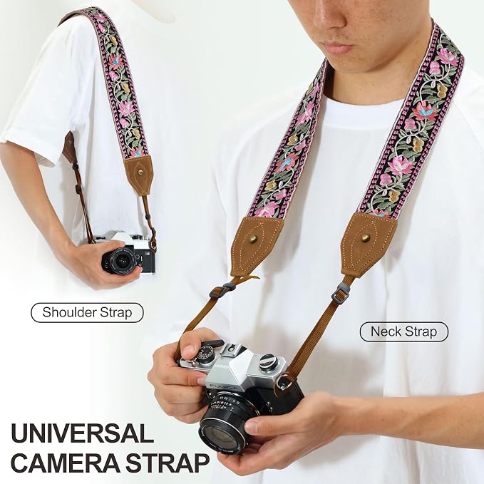 Padwa Lifestyle 2" Wide Classic Crazy Horse Art Cowhide Head Cotton Camera - Image 4