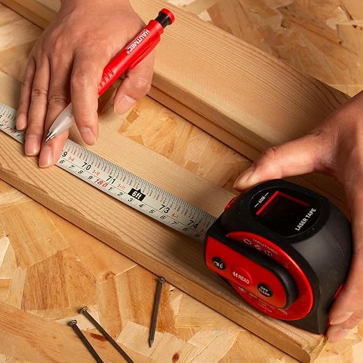 HAUTMEC 3-in-1 Laser Tape Measure, 197ft Digital Tape Measure & 16ft Measuring - Image 2