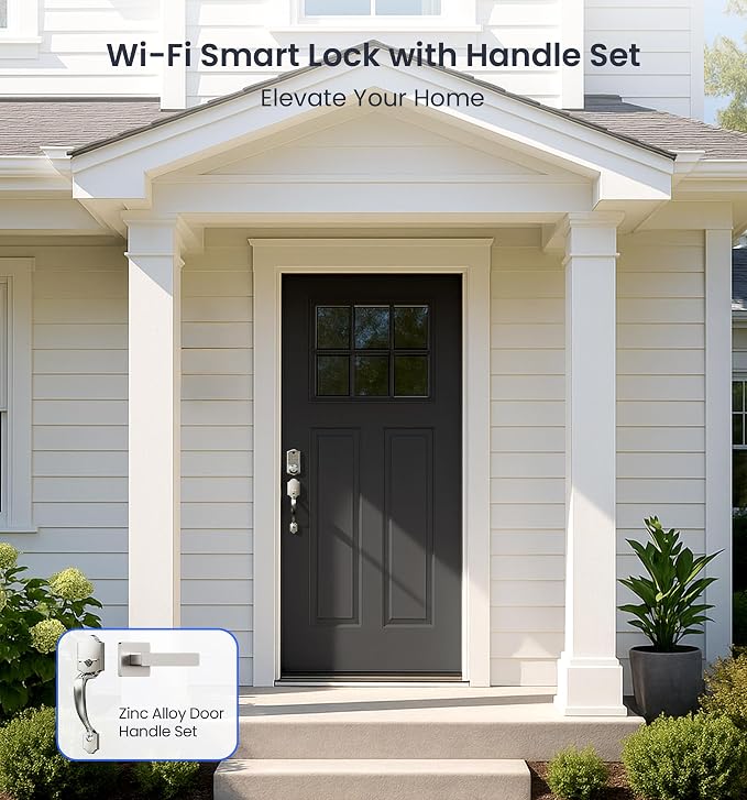 Veise VE017G-H Wi-Fi Smart Fingerprint Front Door Lock Set, Remote App Control - Image 8